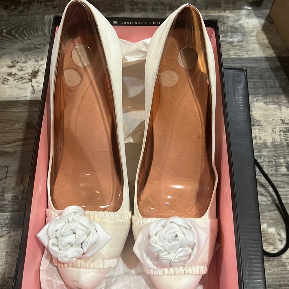 White high heels